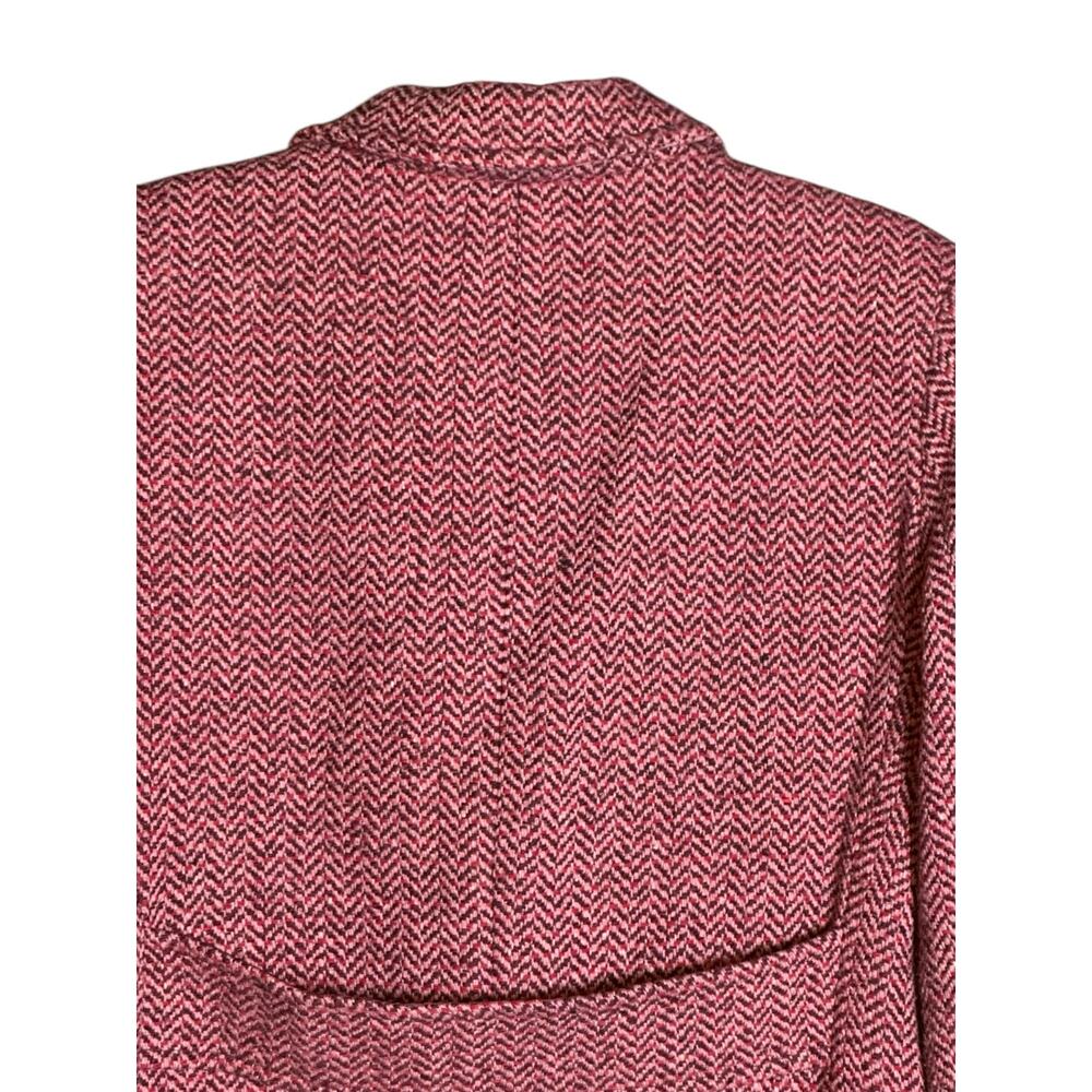 Vintage Y2K Wool Houndstooth Winter Coat Women's Size Medium Pink Purple & Red - Picture 6 of 7